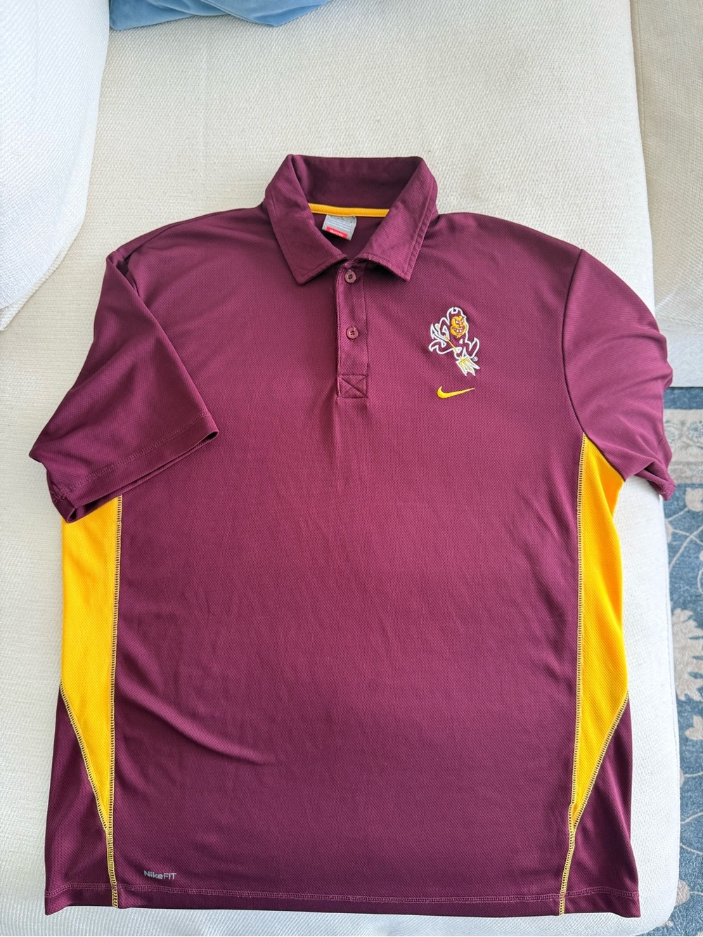 Nike Men's Maroon & Gold Arizona State Performance Polo Shirt with Sparky Logo